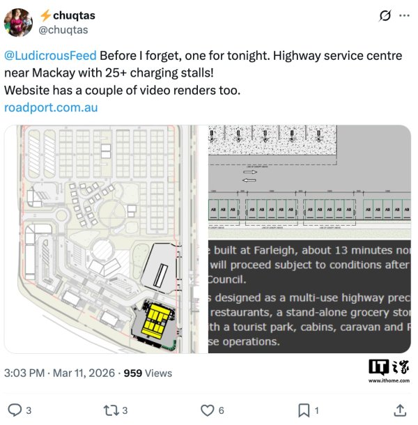 特斯拉计划在澳洲建设最大超级充电站，提供超 25 个快充车位