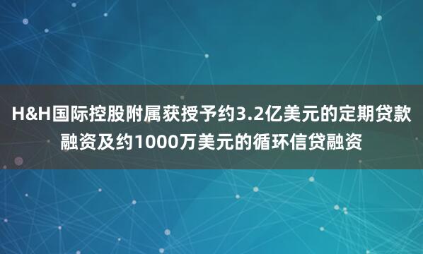 H&H国际控股附属获授予约3.2亿美元的定期贷款融资及约1000万美元的循环信贷融资