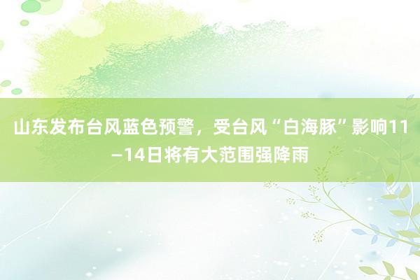 山东发布台风蓝色预警，受台风“白海豚”影响11—14日将有大范围强降雨