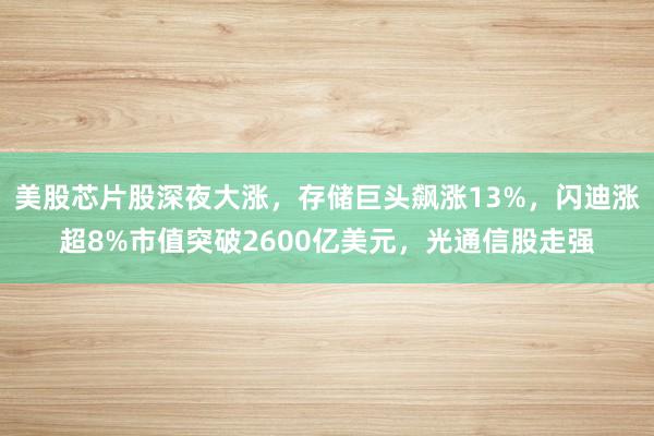 美股芯片股深夜大涨，存储巨头飙涨13%，闪迪涨超8%市值突破2600亿美元，光通信股走强