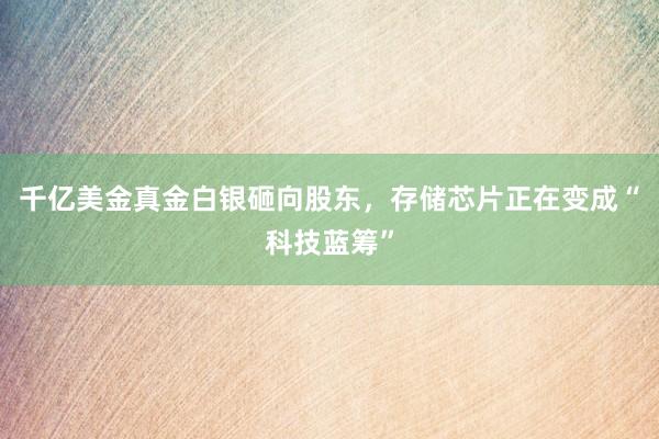 千亿美金真金白银砸向股东，存储芯片正在变成“科技蓝筹”