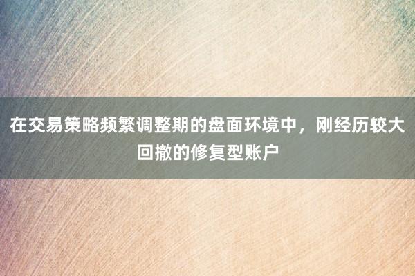 在交易策略频繁调整期的盘面环境中，刚经历较大回撤的修复型账户