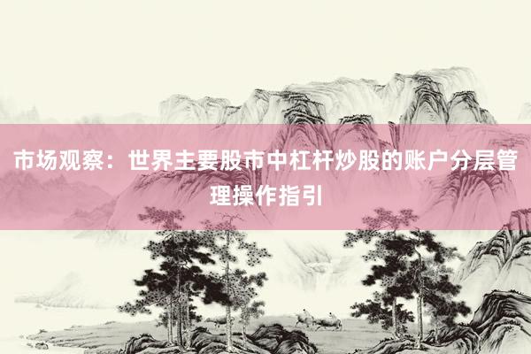 市场观察：世界主要股市中杠杆炒股的账户分层管理操作指引