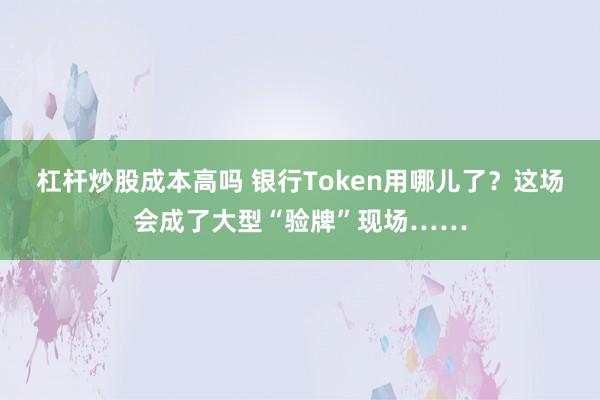 杠杆炒股成本高吗 银行Token用哪儿了？这场会成了大型“验牌”现场……