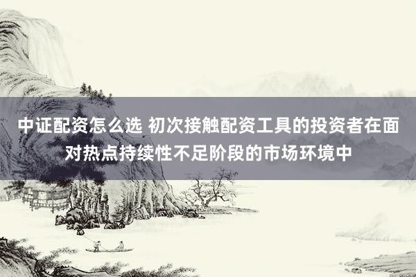 中证配资怎么选 初次接触配资工具的投资者在面对热点持续性不足阶段的市场环境中