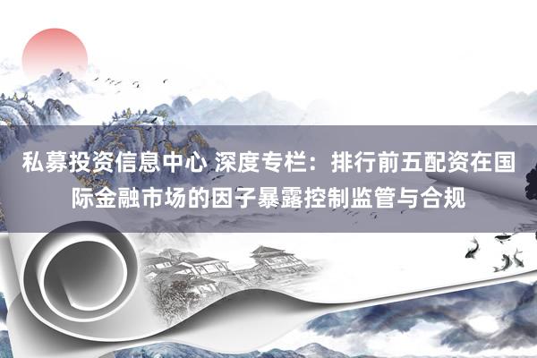 私募投资信息中心 深度专栏：排行前五配资在国际金融市场的因子暴露控制监管与合规