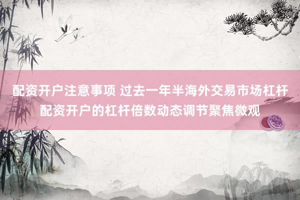 配资开户注意事项 过去一年半海外交易市场杠杆配资开户的杠杆倍数动态调节聚焦微观