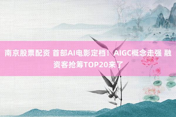 南京股票配资 首部AI电影定档！AIGC概念走强 融资客抢筹TOP20来了